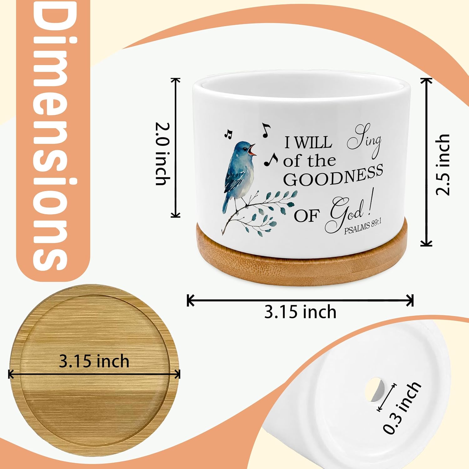 Bird and Verse Ceramic Planter