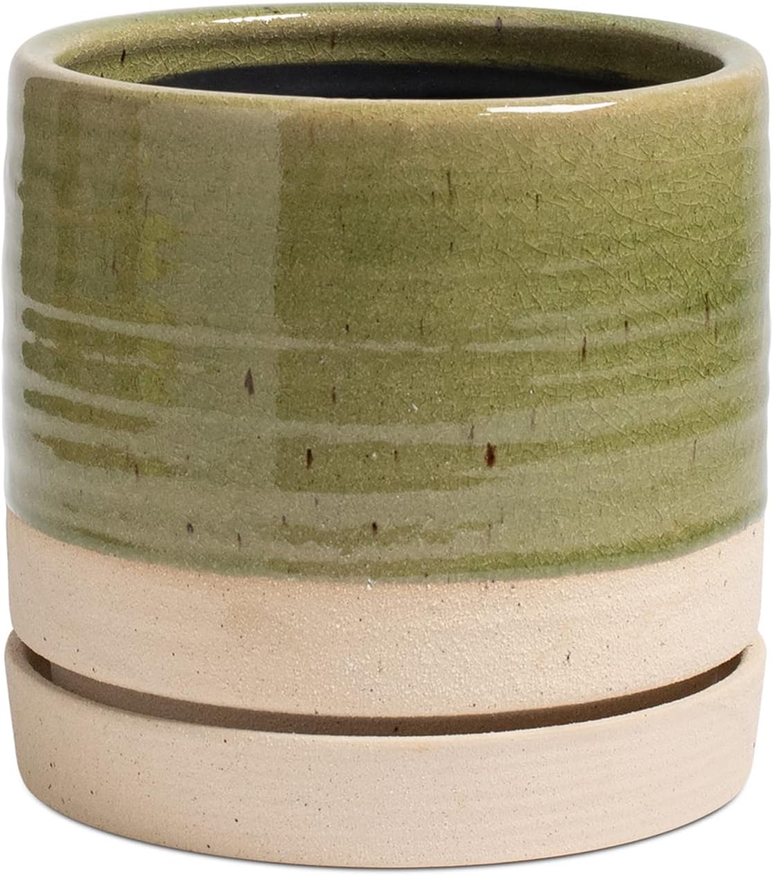Cylinder Ceramic Planter with Saucer
