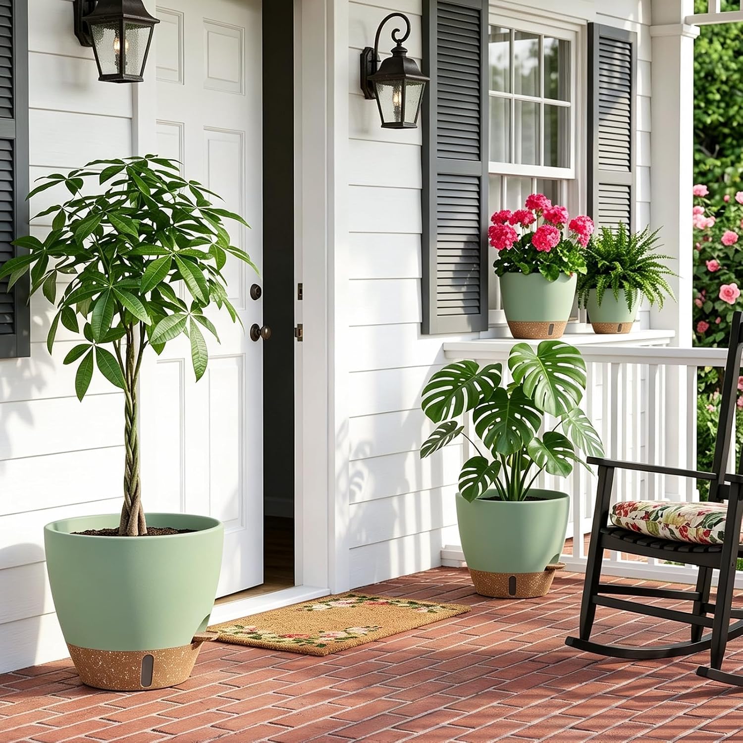 Five Matt Finish Self-Watering Pots