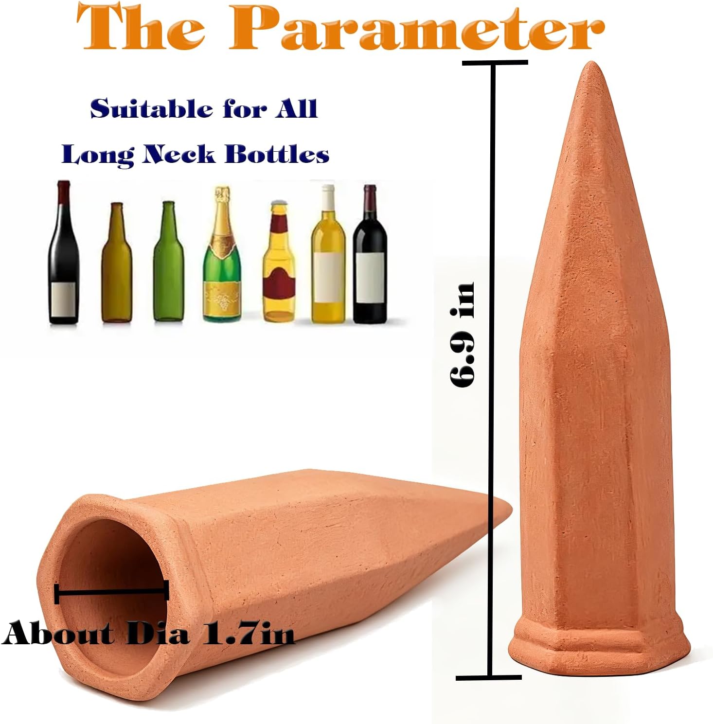 Six-Piece Terracotta Watering Spikes