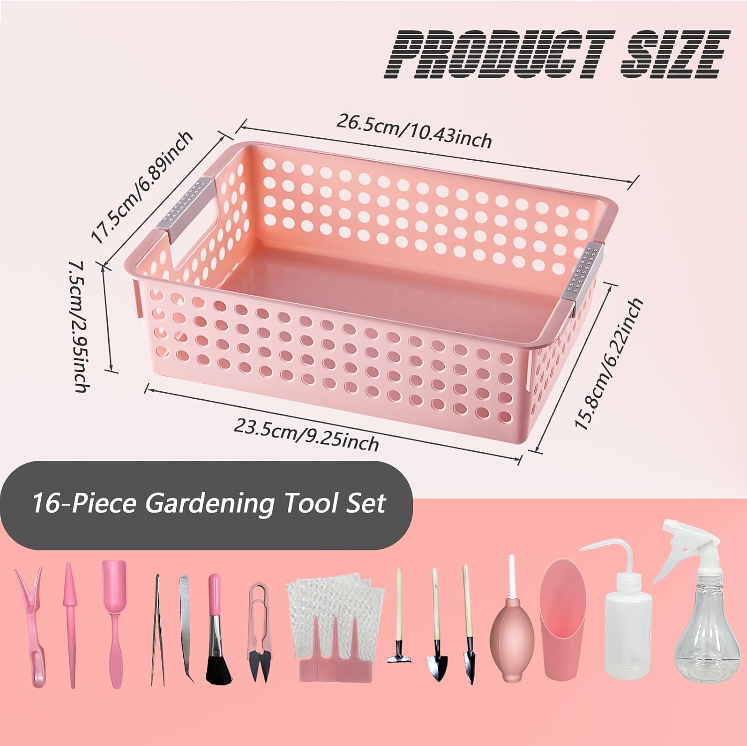 Sixteen-Piece Pink Tool Set