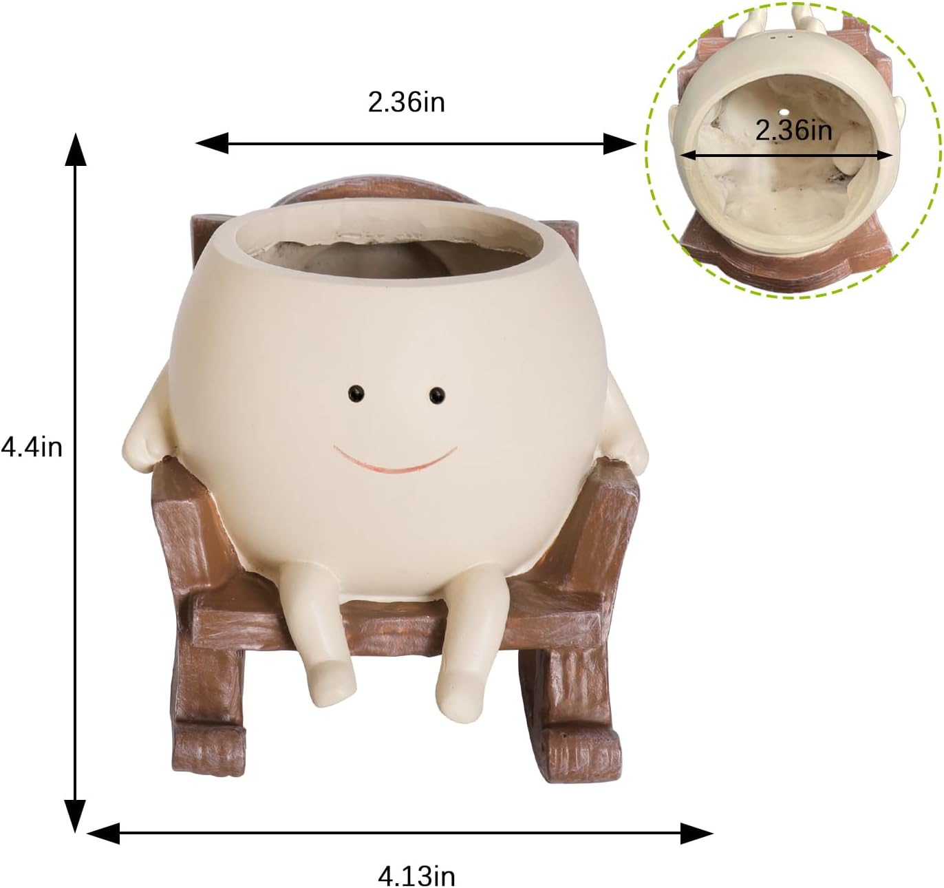 Smiling Face Resin Planter