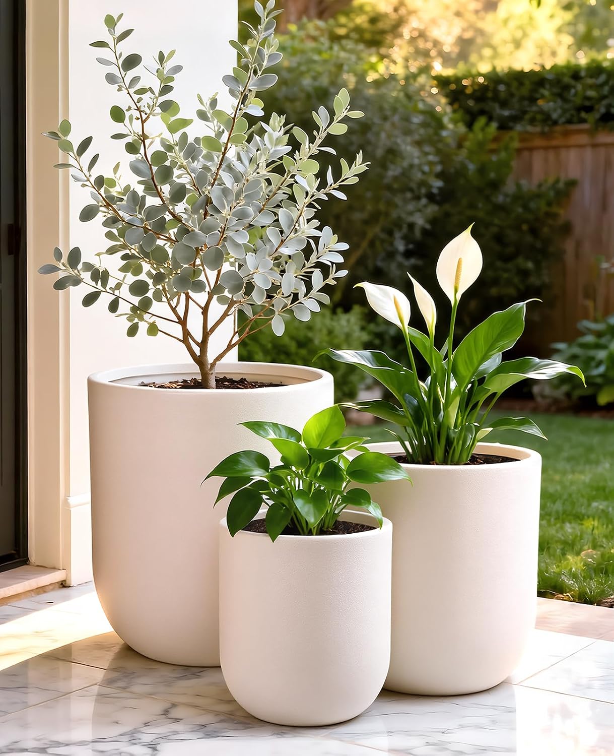 Three-Piece Plastic Planter Set