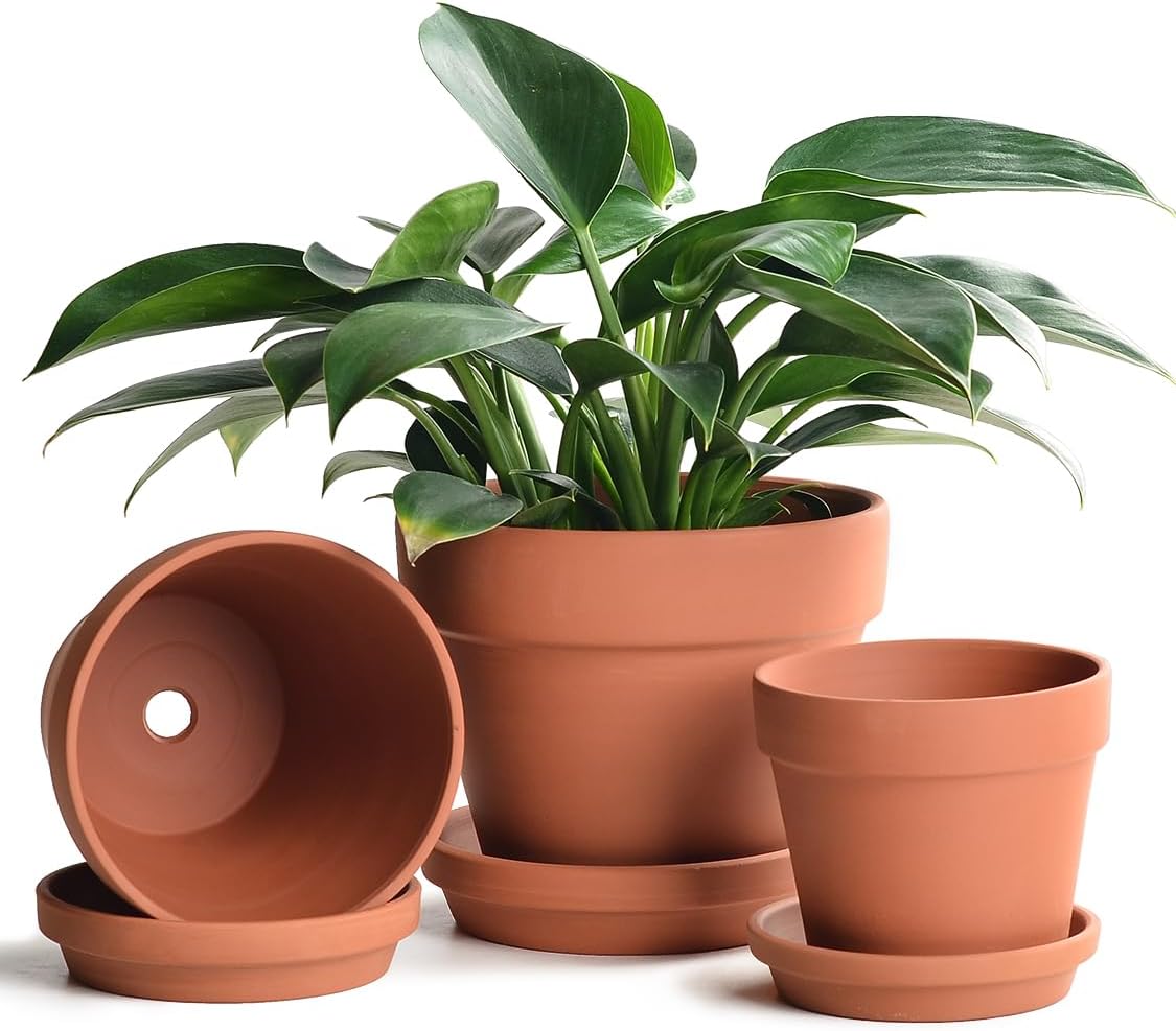 Three-Piece Terracotta Planter Set
