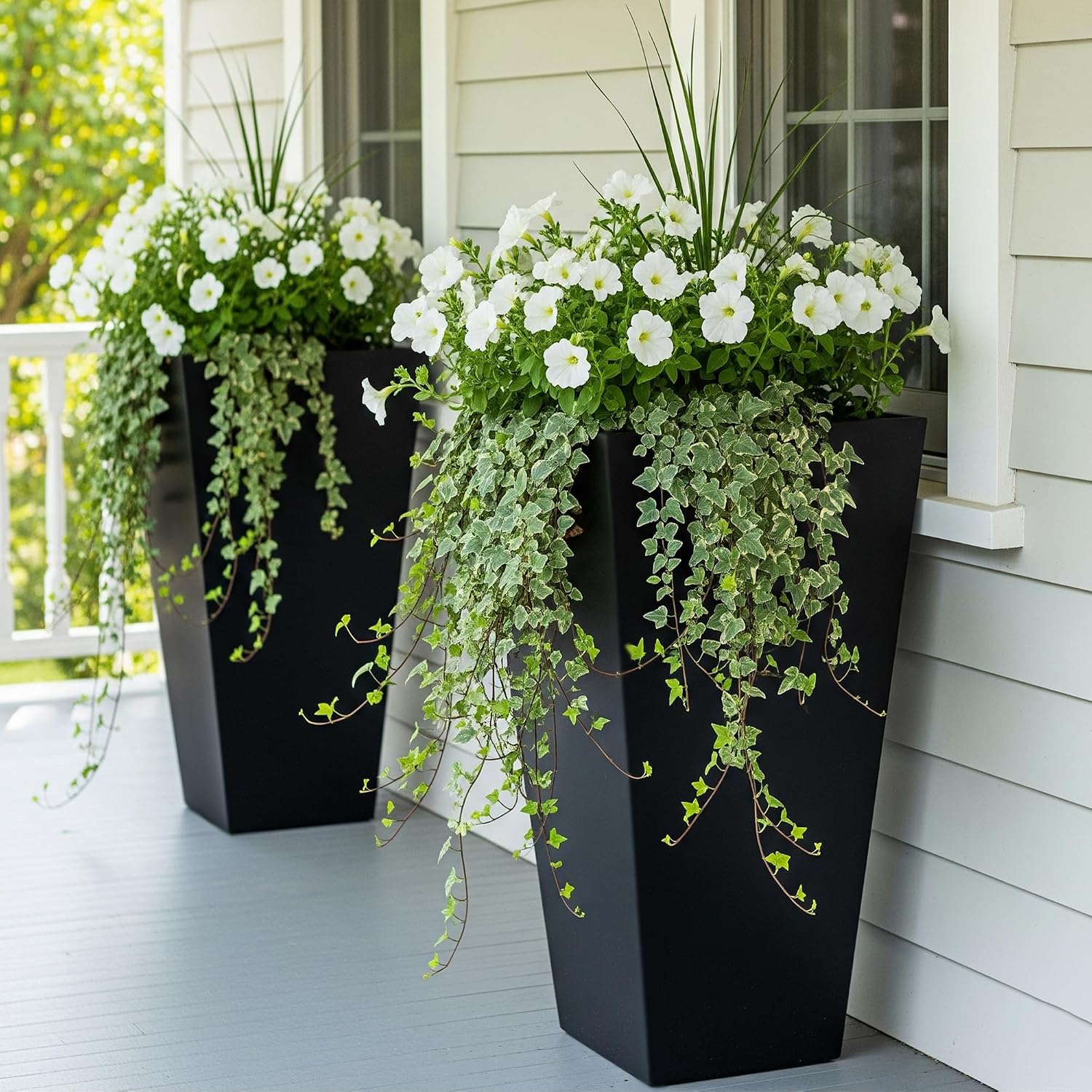 Two-Piece Tall Square Planter Set